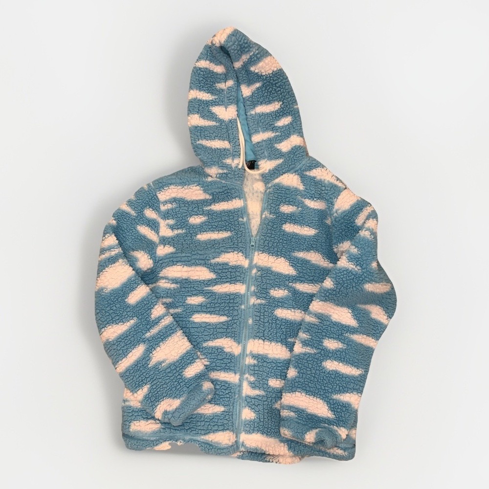 Pacsun Simone Sherpa ZIP UP HOODIE Sweatshirt Blue Size M
